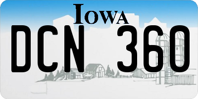 IA license plate DCN360