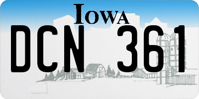 IA license plate DCN361