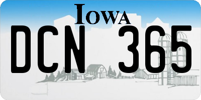 IA license plate DCN365