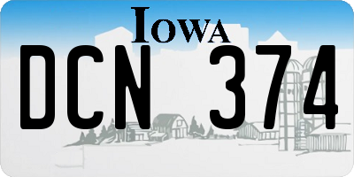 IA license plate DCN374