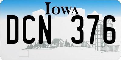 IA license plate DCN376