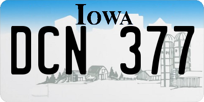 IA license plate DCN377
