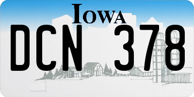 IA license plate DCN378
