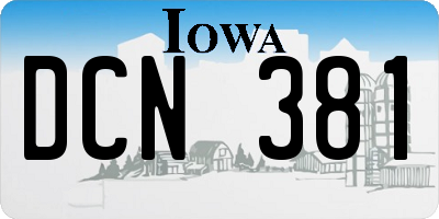 IA license plate DCN381