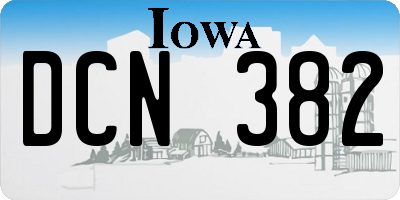 IA license plate DCN382