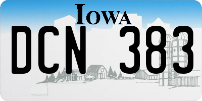 IA license plate DCN383