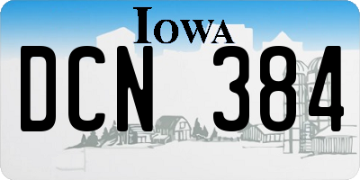 IA license plate DCN384