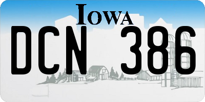 IA license plate DCN386