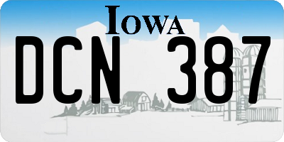 IA license plate DCN387