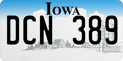 IA license plate DCN389