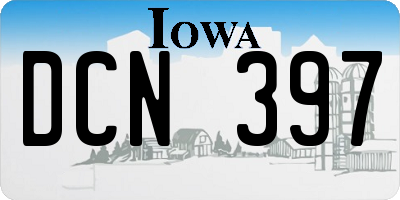 IA license plate DCN397