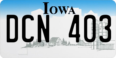 IA license plate DCN403