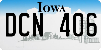 IA license plate DCN406