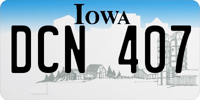 IA license plate DCN407