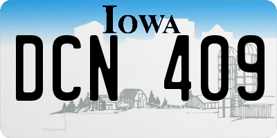 IA license plate DCN409