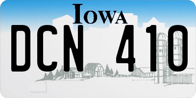 IA license plate DCN410