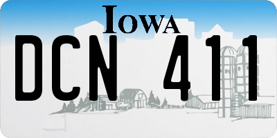 IA license plate DCN411