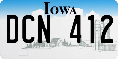 IA license plate DCN412