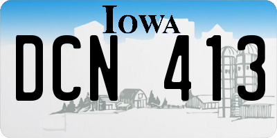 IA license plate DCN413