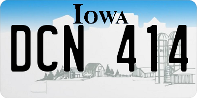 IA license plate DCN414