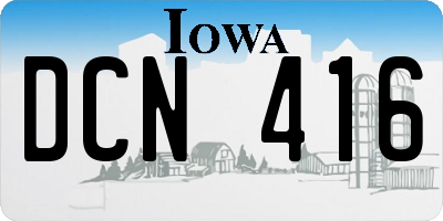 IA license plate DCN416
