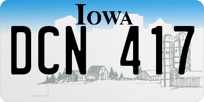IA license plate DCN417
