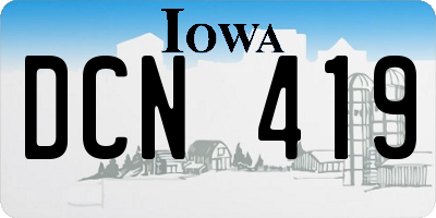 IA license plate DCN419