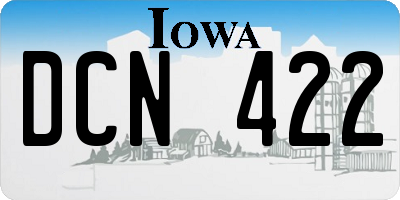IA license plate DCN422
