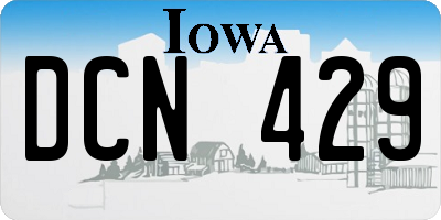 IA license plate DCN429