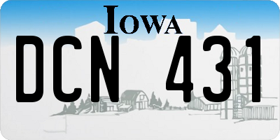 IA license plate DCN431