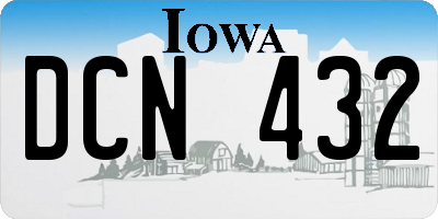 IA license plate DCN432