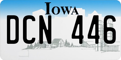 IA license plate DCN446