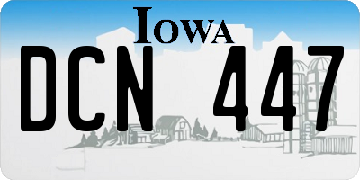 IA license plate DCN447