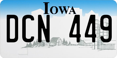 IA license plate DCN449