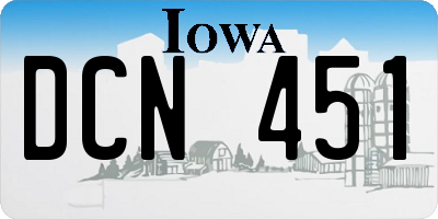 IA license plate DCN451