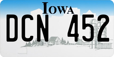 IA license plate DCN452