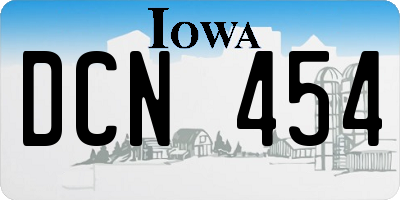 IA license plate DCN454