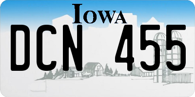 IA license plate DCN455