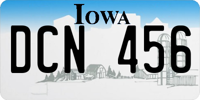 IA license plate DCN456