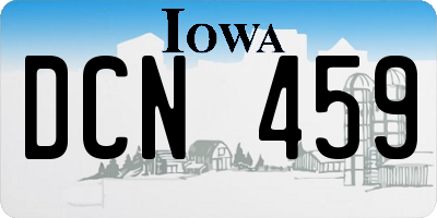 IA license plate DCN459