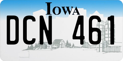 IA license plate DCN461