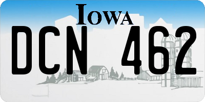 IA license plate DCN462
