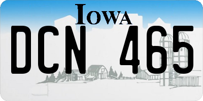 IA license plate DCN465