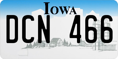 IA license plate DCN466