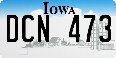 IA license plate DCN473