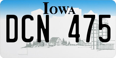 IA license plate DCN475