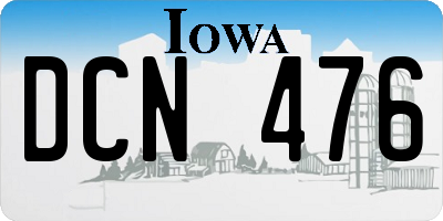 IA license plate DCN476