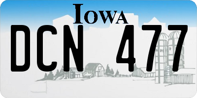 IA license plate DCN477
