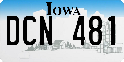 IA license plate DCN481