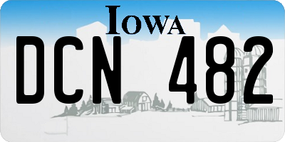 IA license plate DCN482